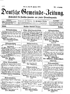 Deutsche Gemeinde-Zeitung Samstag 29. Januar 1876