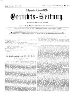 Allgemeine österreichische Gerichts-Zeitung Dienstag 8. Februar 1876