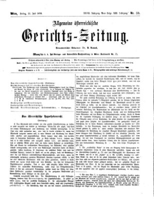 Allgemeine österreichische Gerichts-Zeitung Freitag 21. Juli 1876