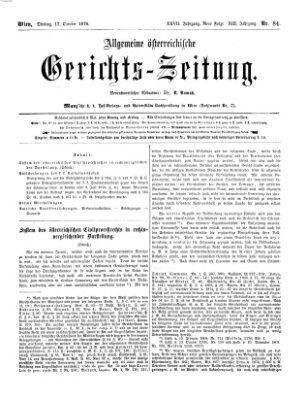 Allgemeine österreichische Gerichts-Zeitung Dienstag 17. Oktober 1876