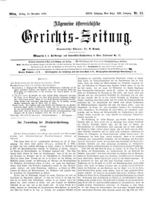 Allgemeine österreichische Gerichts-Zeitung Freitag 10. November 1876