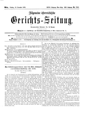 Allgemeine österreichische Gerichts-Zeitung Dienstag 12. Dezember 1876