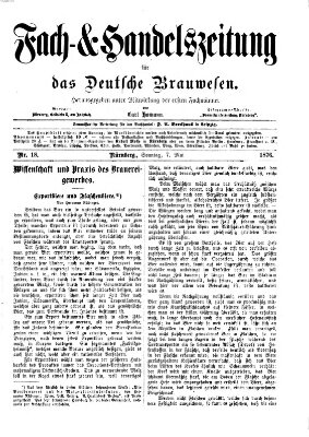 Fach- und Handelszeitung für das deutsche Brauwesen Sonntag 7. Mai 1876