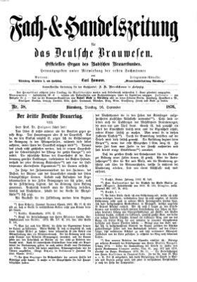 Fach- und Handelszeitung für das deutsche Brauwesen Dienstag 26. September 1876