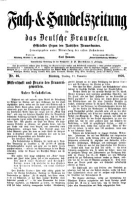 Fach- und Handelszeitung für das deutsche Brauwesen Dienstag 21. November 1876