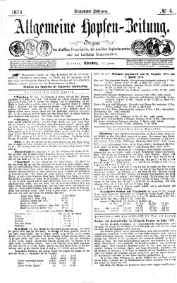 Allgemeine Hopfen-Zeitung Dienstag 11. Januar 1876