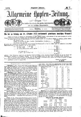 Allgemeine Hopfen-Zeitung Dienstag 18. Januar 1876