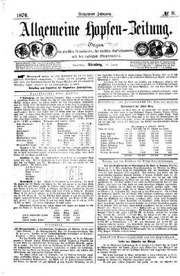 Allgemeine Hopfen-Zeitung Donnerstag 20. Januar 1876