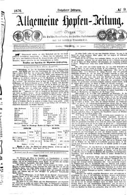 Allgemeine Hopfen-Zeitung Samstag 22. Januar 1876