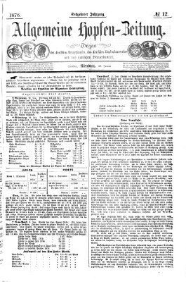 Allgemeine Hopfen-Zeitung Samstag 29. Januar 1876