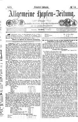 Allgemeine Hopfen-Zeitung Donnerstag 3. Februar 1876