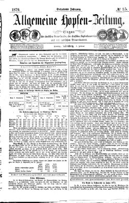 Allgemeine Hopfen-Zeitung Samstag 5. Februar 1876