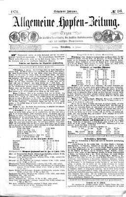 Allgemeine Hopfen-Zeitung Dienstag 8. Februar 1876