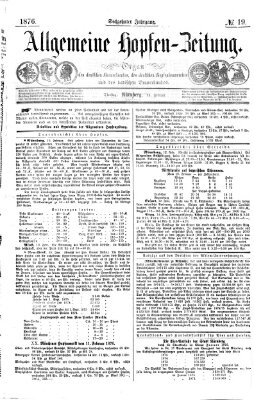 Allgemeine Hopfen-Zeitung Dienstag 15. Februar 1876