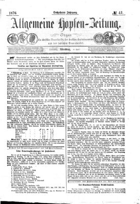 Allgemeine Hopfen-Zeitung Donnerstag 6. April 1876