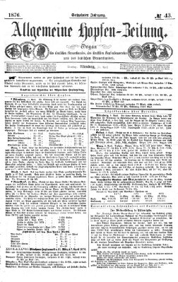 Allgemeine Hopfen-Zeitung Dienstag 11. April 1876