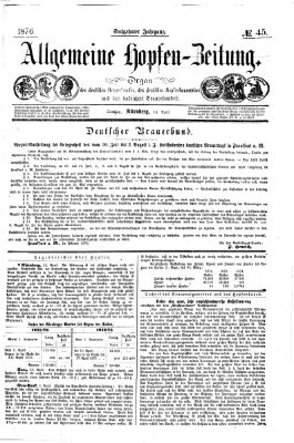 Allgemeine Hopfen-Zeitung Samstag 15. April 1876