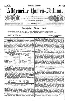 Allgemeine Hopfen-Zeitung Samstag 22. April 1876