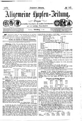 Allgemeine Hopfen-Zeitung Dienstag 2. Mai 1876