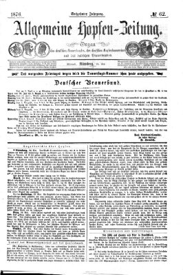 Allgemeine Hopfen-Zeitung Mittwoch 24. Mai 1876