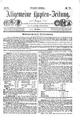 Allgemeine Hopfen-Zeitung Dienstag 27. Juni 1876