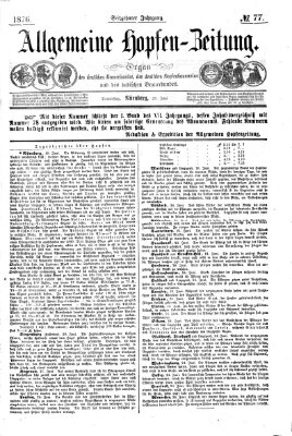 Allgemeine Hopfen-Zeitung Donnerstag 29. Juni 1876