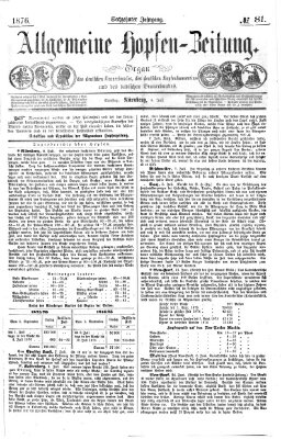 Allgemeine Hopfen-Zeitung Samstag 8. Juli 1876