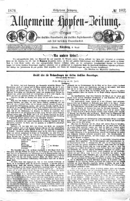 Allgemeine Hopfen-Zeitung Sonntag 6. August 1876