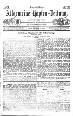 Allgemeine Hopfen-Zeitung Samstag 26. August 1876