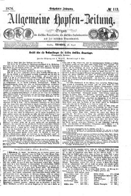 Allgemeine Hopfen-Zeitung Dienstag 29. August 1876