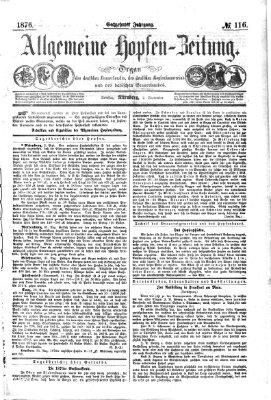 Allgemeine Hopfen-Zeitung Samstag 2. September 1876