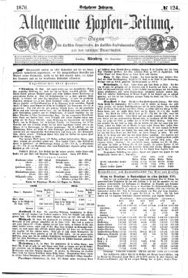 Allgemeine Hopfen-Zeitung Samstag 16. September 1876