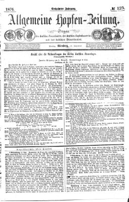 Allgemeine Hopfen-Zeitung Dienstag 19. September 1876