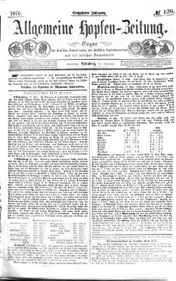 Allgemeine Hopfen-Zeitung Donnerstag 21. September 1876