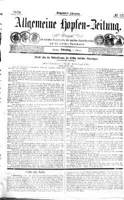 Allgemeine Hopfen-Zeitung Dienstag 3. Oktober 1876