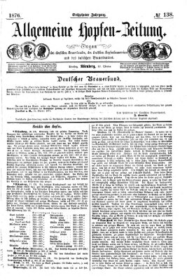 Allgemeine Hopfen-Zeitung Dienstag 17. Oktober 1876