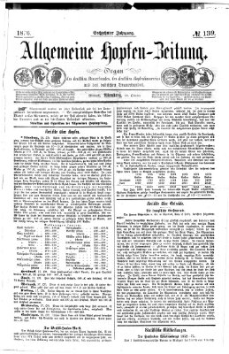 Allgemeine Hopfen-Zeitung Mittwoch 18. Oktober 1876