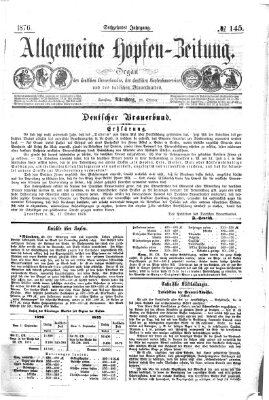 Allgemeine Hopfen-Zeitung Samstag 28. Oktober 1876