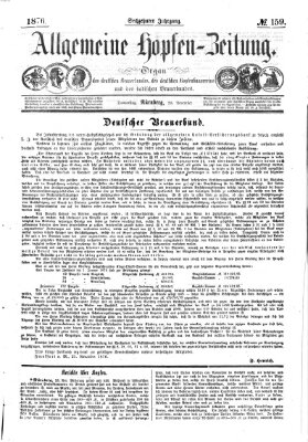 Allgemeine Hopfen-Zeitung Donnerstag 23. November 1876