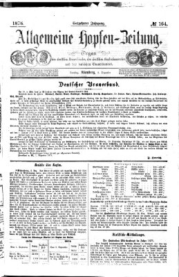 Allgemeine Hopfen-Zeitung Samstag 2. Dezember 1876