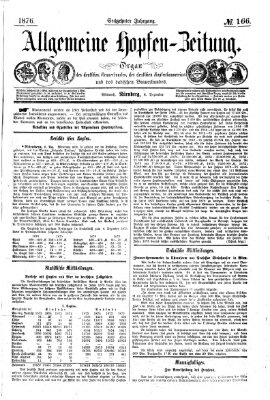 Allgemeine Hopfen-Zeitung Mittwoch 6. Dezember 1876