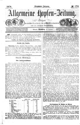 Allgemeine Hopfen-Zeitung Mittwoch 13. Dezember 1876