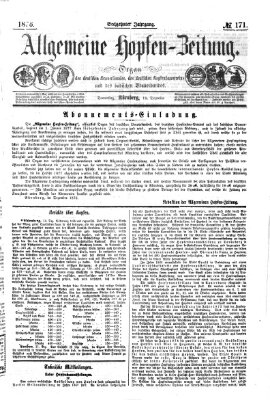 Allgemeine Hopfen-Zeitung Donnerstag 14. Dezember 1876