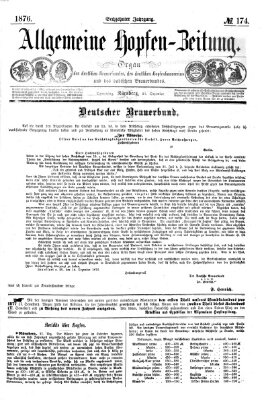 Allgemeine Hopfen-Zeitung Donnerstag 21. Dezember 1876