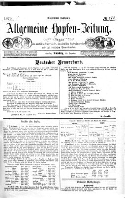 Allgemeine Hopfen-Zeitung Samstag 23. Dezember 1876
