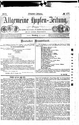 Allgemeine Hopfen-Zeitung Samstag 30. Dezember 1876