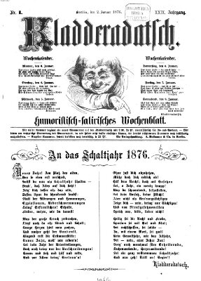 Kladderadatsch Sonntag 2. Januar 1876