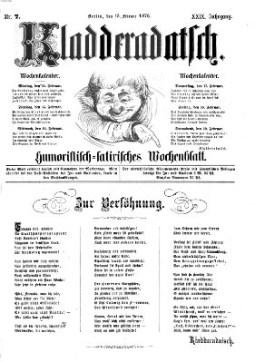 Kladderadatsch Sonntag 13. Februar 1876