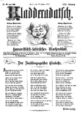 Kladderadatsch Sonntag 27. Februar 1876