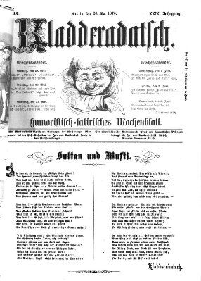 Kladderadatsch Sonntag 28. Mai 1876